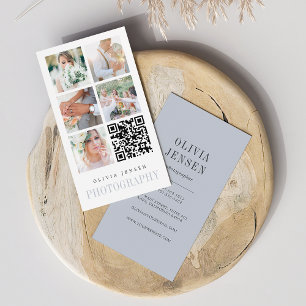 Vertical Photo Collage   Photographer QR Code Business Card