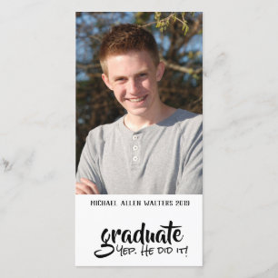 Vertical Photo Humourous Graduation Announcement
