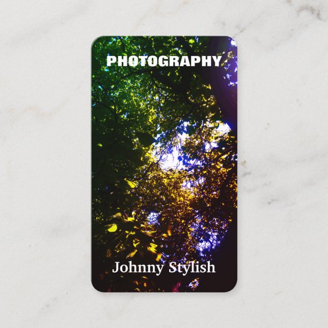 Vertical photo image natural cover business card (Front)