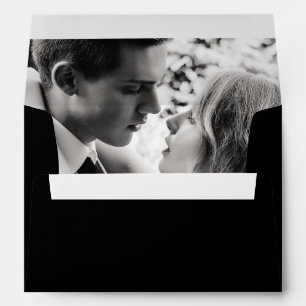 Vertical Photo Wedding Black Envelope