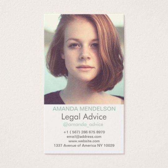 Vertical photo white business card