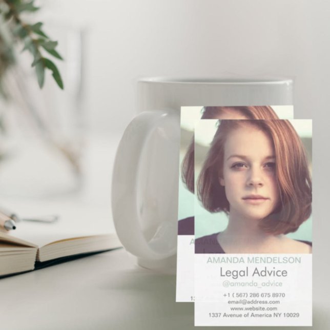 Vertical photo white business card (Creator Uploaded)