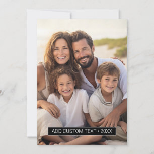 Vertical Photo with Black Colour Block for Text Holiday Card