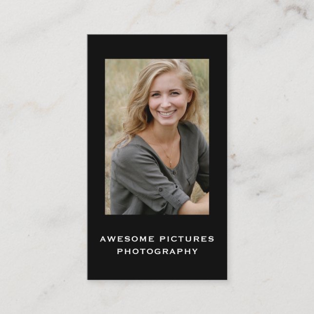 Vertical Photographer Social Media Photo Headshot Business Card (Front)