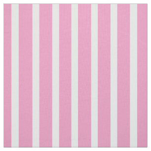 Vertical Pink and White Striped Fabric