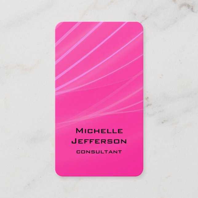 Vertical Pink Purple Abstract Modern Style Trendy Business Card (Front)