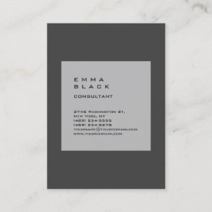 Vertical Plain Grey Unique Stylish Consultant Business Card
