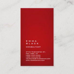 Vertical Plain Impressive Red White Consultant Business Card