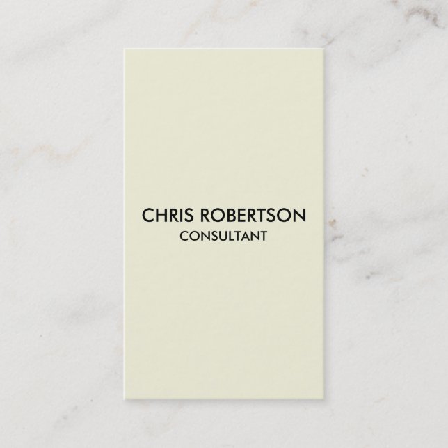 Vertical Plain Pale Brown Beige Business Card (Front)