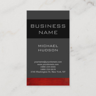 Vertical Plain Red Grey Consultant Business Card