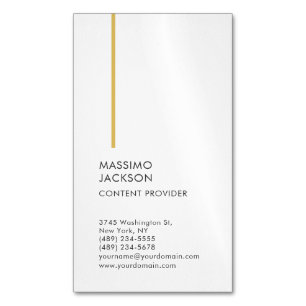 Vertical Plain Simple Black White Minimalist  Magnetic Business Card