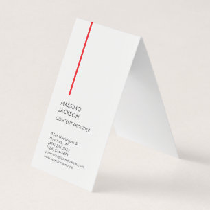 Vertical Plain Simple Black White Red Minimalist  Business Card