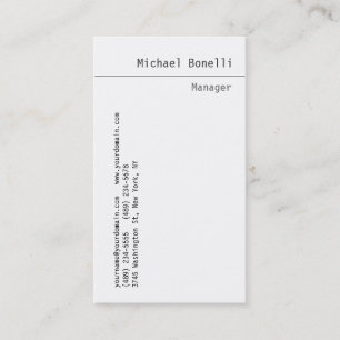 Vertical Plain Trendy Clean Modern Business Card
