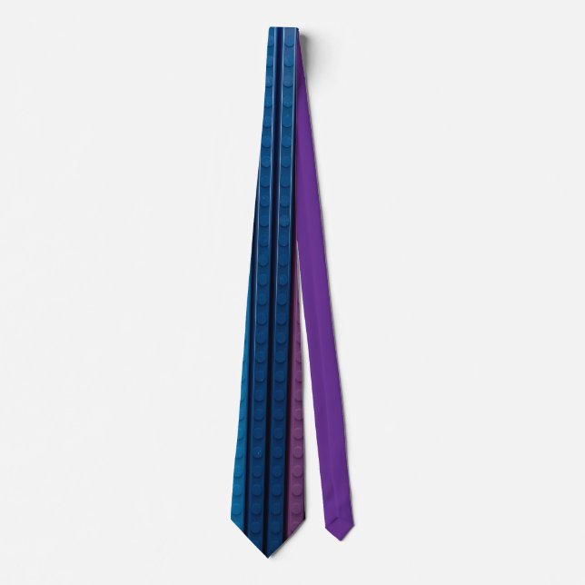 Vertical Plastic bricks Blue-Purple Tie (Front)