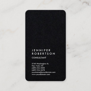 Vertical Premium Black Trendy Consultant Business Card
