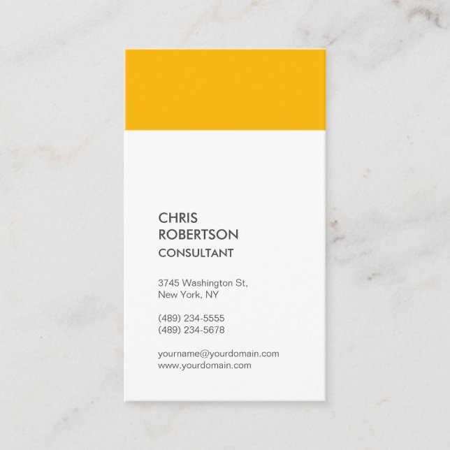 Vertical Premium Silk Minimalist Modern Business Card (Front)