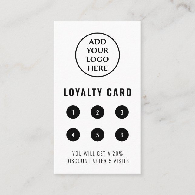 Vertical Professional Business Logo Social Media Loyalty Card (Front)