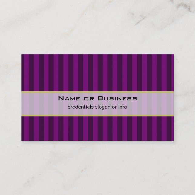Vertical Purple Striped Pattern Business Card (Front)