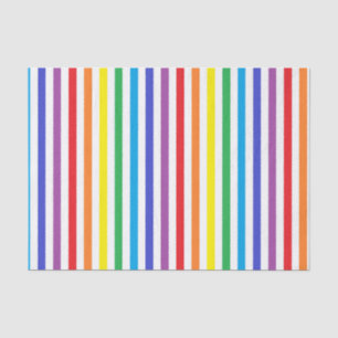 Vertical Rainbow and White Stripes Tissue Paper