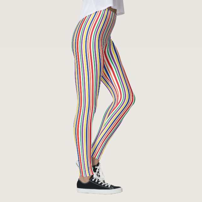 Vertical Rainbow Striped Leggings (Right)