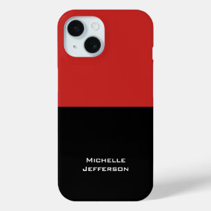 Vertical Red Black Abstract Modern Stylish Trendy iPhone 15 Case
