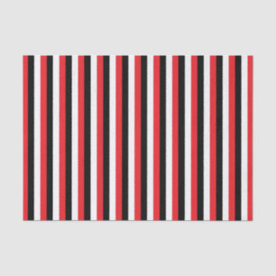 Vertical Red, Black and White Stripes Tissue Paper