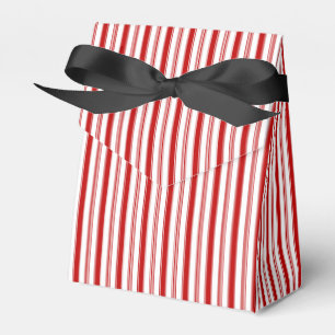 Vertical Red & White Stripes Favour Box