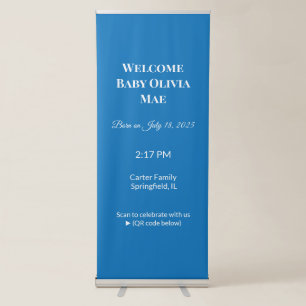 Vertical Retractable Banner Baby Welcome Sign