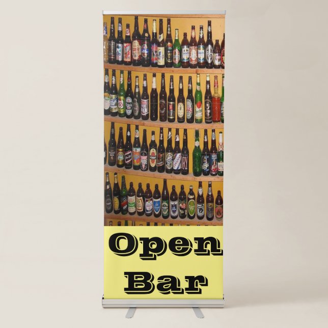 Vertical Retractable Banner Beer Open Bar (Front)