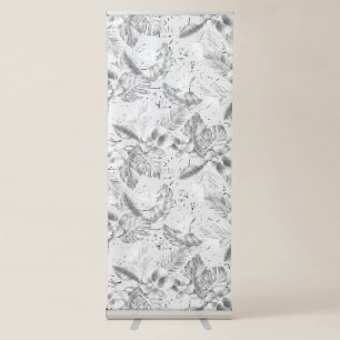Vertical Retractable Banner Botanical Grayscale