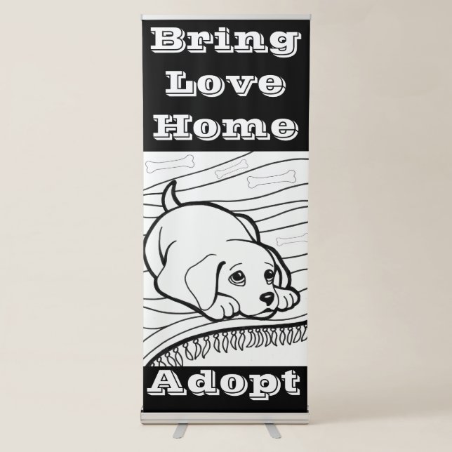 Vertical Retractable Banner Dog Adoption (Front)