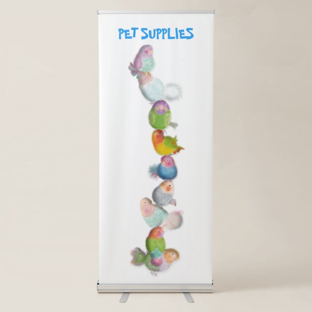 Vertical Retractable banner for Pet shop or store. (Front)