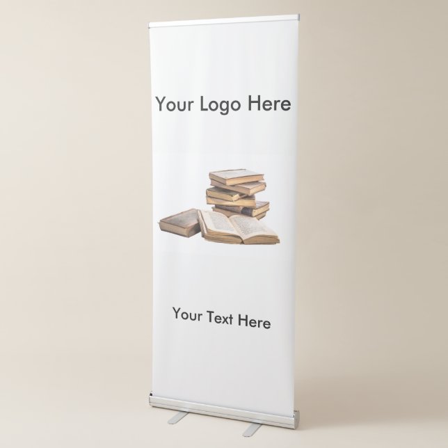 Vertical Retractable Banner of Old Classic Books (3/4)
