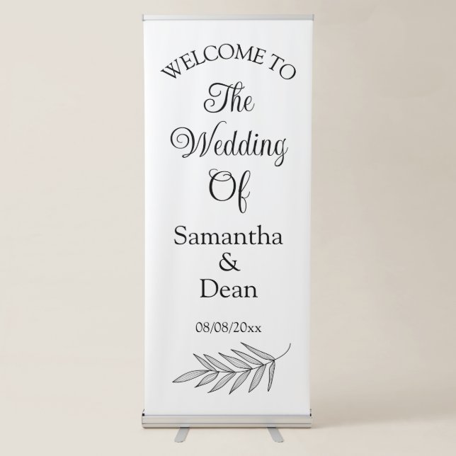 Vertical Retractable Banner wedding welcome sign (Front)