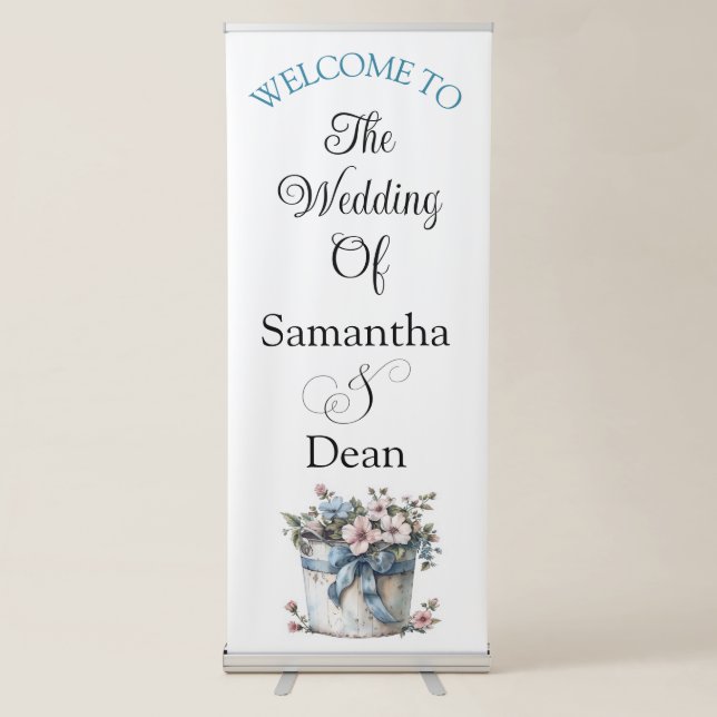 Vertical Retractable Banner wedding welcome sign (Front)