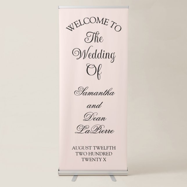 Vertical Retractable Banner wedding welcome sign (Front)