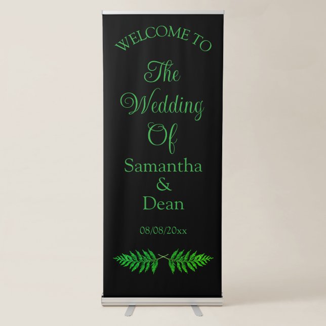 Vertical Retractable Banner wedding welcome sign (Front)