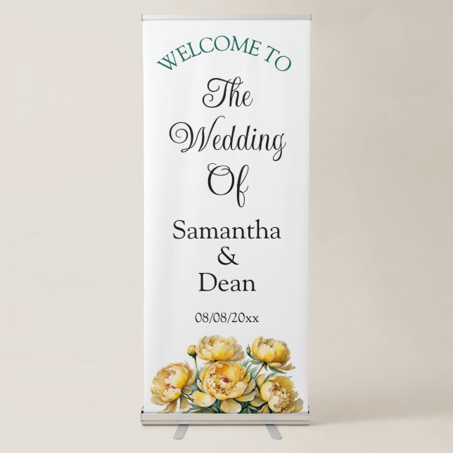 Vertical Retractable Banner wedding welcome sign (Front)