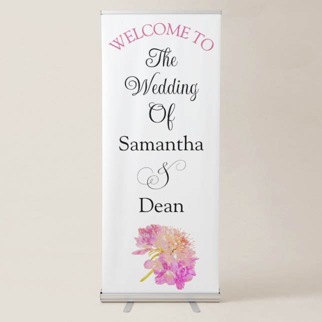 Vertical Retractable Banner wedding welcome sign (Front)