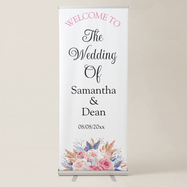 Vertical Retractable Banner wedding welcome sign (Front)