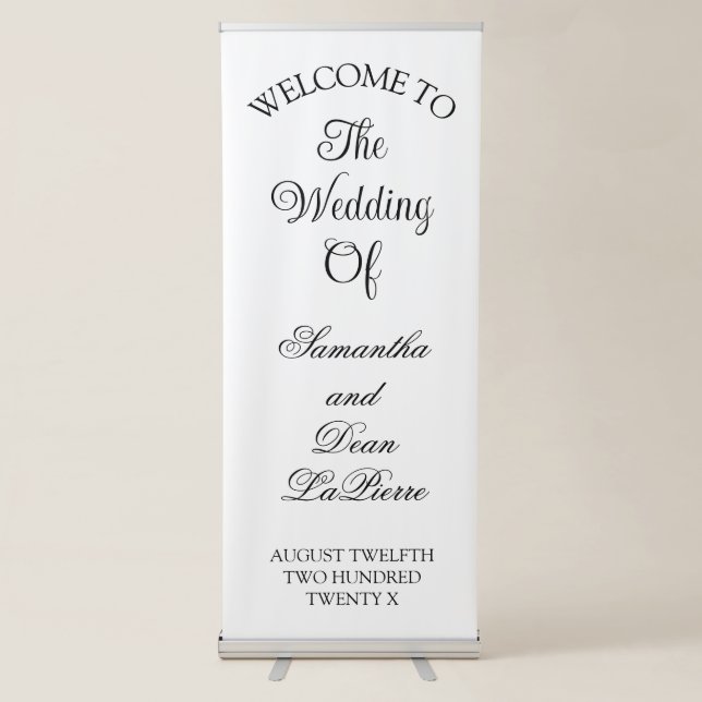Vertical Retractable Banner wedding welcome sign (Front)