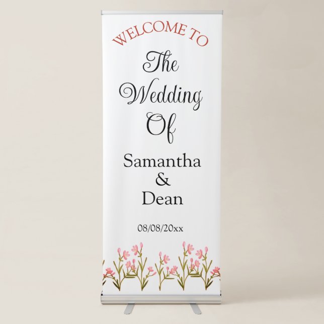 Vertical Retractable Banner wedding welcome sign (Front)