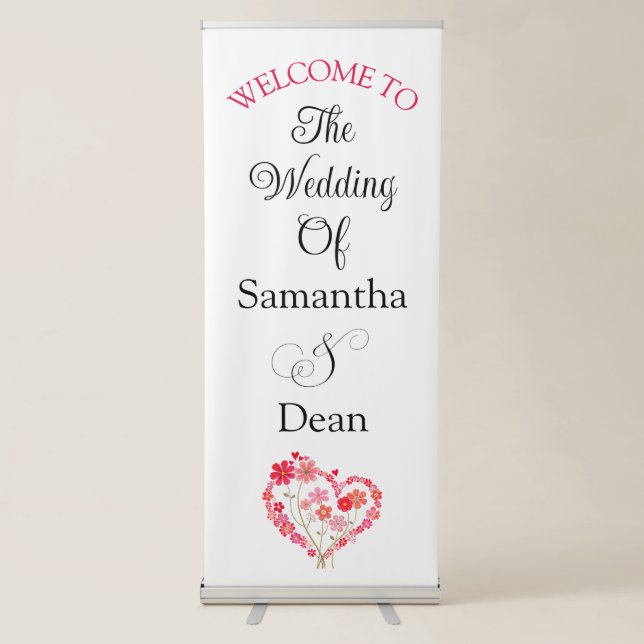 Vertical Retractable Banner wedding welcome sign (Front)