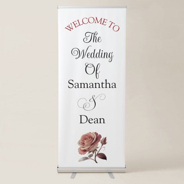 Vertical Retractable Banner wedding welcome sign (Front)
