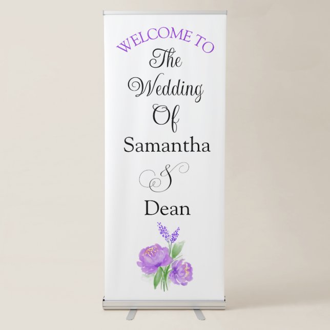 Vertical Retractable Banner wedding welcome sign (Front)