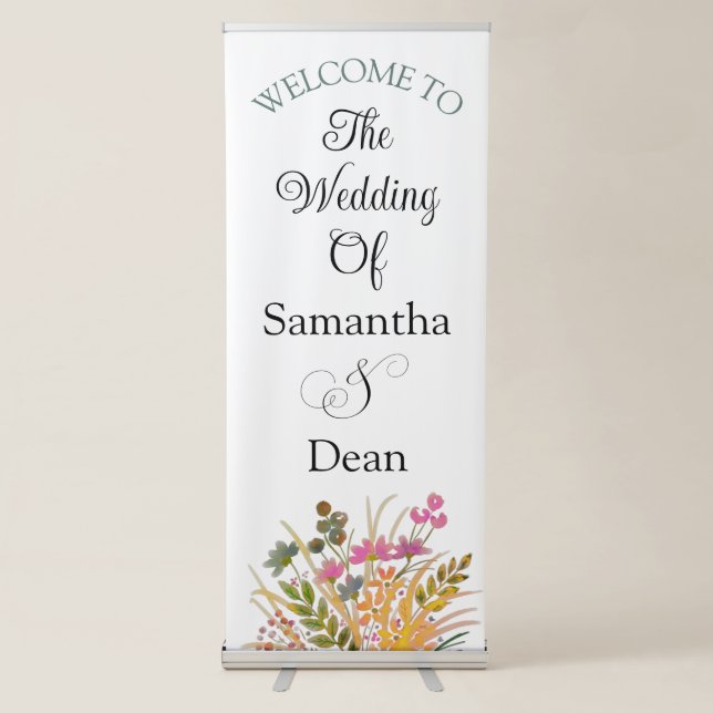 Vertical Retractable Banner wedding welcome sign (Front)