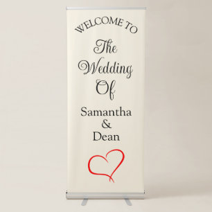 Vertical Retractable Banner wedding welcome sign