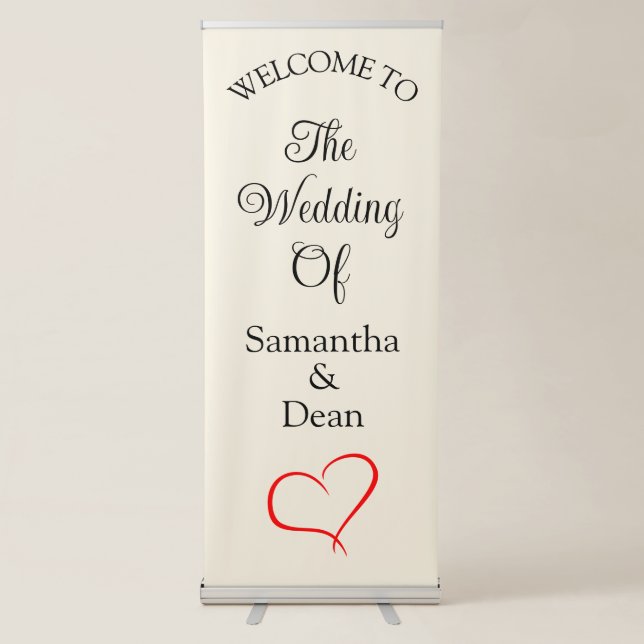 Vertical Retractable Banner wedding welcome sign (Front)