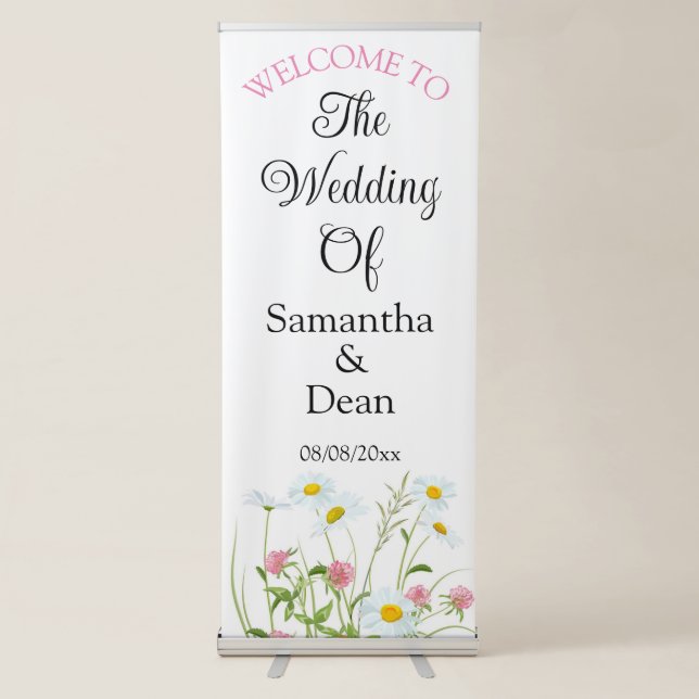 Vertical Retractable Banner wedding welcome sign (Front)