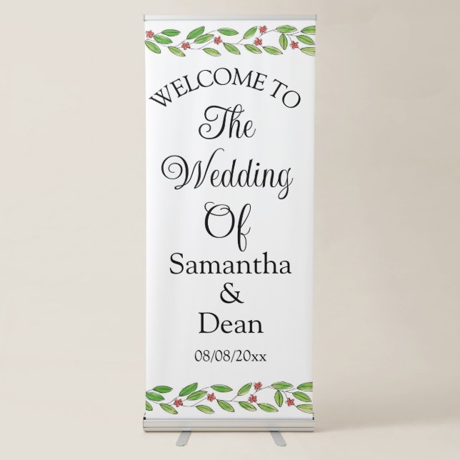 Vertical Retractable Banner wedding welcome sign (Front)
